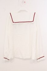 画像3: Amavel / セーラーカラータックブラウス M シロ×アカ O-26-04-25-019-CA-BL-OW-OS (3)