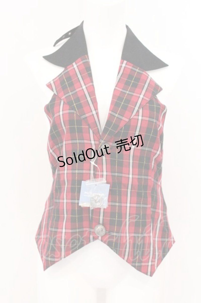 画像1: PUTUMAYO / チェックホルターベスト  レッド O-26-04-25-020-PT-TO-OW-OS (1)