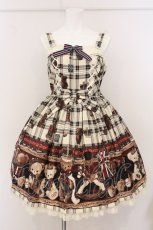 画像1: Angelic Pretty / British Bearジャンパースカート  アイボリー O-26-04-25-022-AP-OP-OW-OS (1)