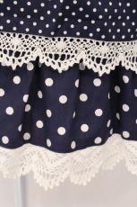画像3: BABY,THE STARS SHINE BRIGHT / ドットRibbonジャンパースカート  Aタイプ・紺×オフシロレース O-26-04-25-025-BA-OP-OW-OS (3)