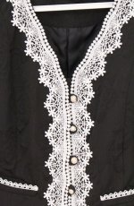 画像2: Eri Aino's collaboration / マノンローズ ジャケット M クロ×シロ O-26-04-27-043-PU-JA-OW-OS (2)