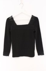 画像1: Kurumi Collaboration / マダムノクターン裏起毛インナートップス M クロ O-26-04-27-046-GO-TO-OW-OS (1)