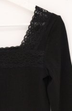 画像2: Kurumi Collaboration / マダムノクターン裏起毛インナートップス M クロ O-26-04-27-046-GO-TO-OW-OS (2)