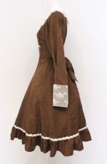 画像3: Eri Aino's collaboration / 配色花柄ジャカードワンピース M ブラウン O-26-04-27-049-PU-OP-OW-OS (3)