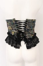画像3: Dangerous nude / 孔雀の羽根と蝶々のアンダーバストコルセット M ブラック×グリーン O-26-04-27-055-PU-TO-OW-OS (3)
