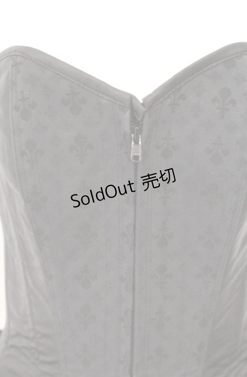 画像2: Dangerous nude / 百合紋章ptレザー切り替えオーバーバストコルセット M ブラック O-26-04-27-056-PU-TO-OW-OS (2)