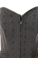 画像2: Dangerous nude / 百合紋章ptレザー切り替えオーバーバストコルセット M ブラック O-26-04-27-056-PU-TO-OW-OS (2)