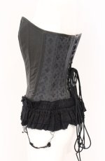 画像3: Dangerous nude / 百合紋章ptレザー切り替えオーバーバストコルセット M ブラック O-26-04-27-056-PU-TO-OW-OS (3)