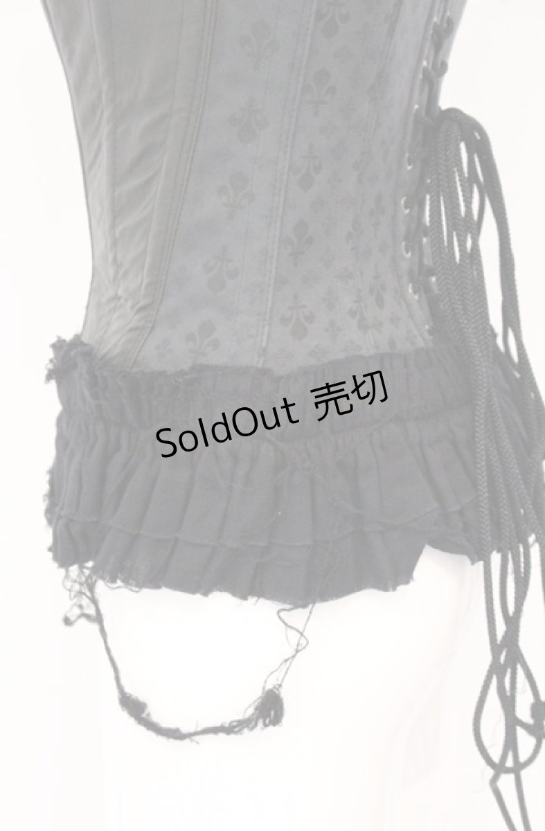 画像4: Dangerous nude / 百合紋章ptレザー切り替えオーバーバストコルセット M ブラック O-26-04-27-056-PU-TO-OW-OS (4)