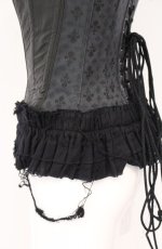 画像4: Dangerous nude / 百合紋章ptレザー切り替えオーバーバストコルセット M ブラック O-26-04-27-056-PU-TO-OW-OS (4)