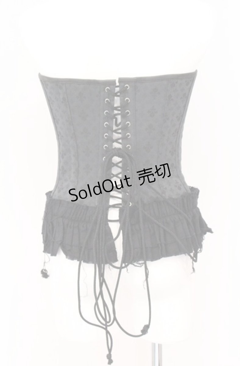 画像5: Dangerous nude / 百合紋章ptレザー切り替えオーバーバストコルセット M ブラック O-26-04-27-056-PU-TO-OW-OS (5)