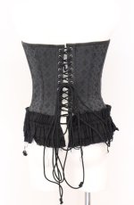 画像5: Dangerous nude / 百合紋章ptレザー切り替えオーバーバストコルセット M ブラック O-26-04-27-056-PU-TO-OW-OS (5)