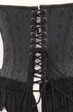 画像6: Dangerous nude / 百合紋章ptレザー切り替えオーバーバストコルセット M ブラック O-26-04-27-056-PU-TO-OW-OS (6)