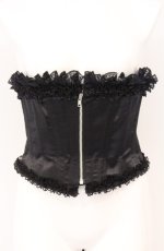画像1: Dangerous nude / サテンコルセット M ブラック O-26-04-27-057-PU-BL-OW-OS (1)
