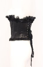 画像2: Dangerous nude / サテンコルセット M ブラック O-26-04-27-057-PU-BL-OW-OS (2)