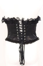 画像3: Dangerous nude / サテンコルセット M ブラック O-26-04-27-057-PU-BL-OW-OS (3)