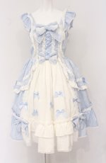 画像1: Chalmiere / ブリリアントローズジャンパースカート M サックス O-26-04-27-059-0-OP-OW-OS (1)