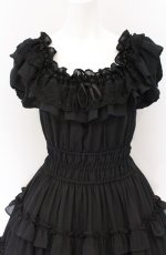 画像2: Millefleurs / ジョーゼットワンピース M ブラック O-26-04-27-063-EL-OP-OW-OS (2)