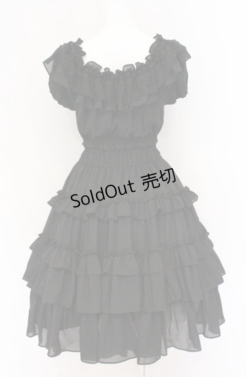 画像4: Millefleurs / ジョーゼットワンピース M ブラック O-26-04-27-063-EL-OP-OW-OS (4)