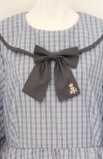 画像2: m petit by misako / リボンチェックワンピース 3L ブルー O-26-04-27-1040-LO-OP-IG-OS (2)