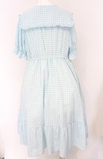 画像3: m petit by misako / ギンガムチェック半袖ワンピース 4L サックス O-26-04-27-1041-LO-OP-IG-OS (3)