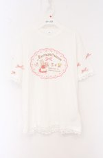 画像1: merry jenny / マロンクリームribbonスリーブTee  シロ O-26-04-27-1046-LO-TS-IG-OS (1)