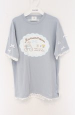 画像1: merry jenny / マロンクリームribbonスリーブTee  サックス O-26-04-27-1047-LO-TS-IG-OS (1)