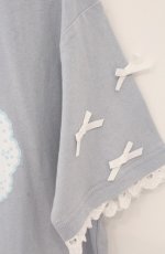 画像2: merry jenny / マロンクリームribbonスリーブTee  サックス O-26-04-27-1047-LO-TS-IG-OS (2)