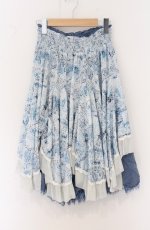 画像1: OZZ ANGELO / アイアンゲート柄リバーシブルスカート  ブルー×ホワイト O-26-04-27-1005-OO-SK-IG-OS (1)