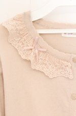 画像2: m petit by misako / AOKフリルニットカーディガン 3L アイボリー O-26-04-27-1051-LO-TO-IG-OS (2)