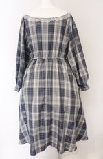 画像3: m petit by misako / シナモンチェックフレアワンピース 3L ブルーチェック O-26-04-27-1052-LO-OP-IG-OS (3)