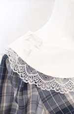 画像4: m petit by misako / シナモンチェックフレアワンピース 3L ブルーチェック O-26-04-27-1052-LO-OP-IG-OS (4)