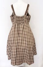 画像3: m petit by misako / リボンチェックジャンパースカート 4L ブラウン O-26-04-27-1053-LO-OP-IG-OS (3)