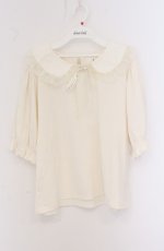 画像1: m petit by misako / 丸襟プルオーバー 4L オフシロ O-26-04-27-1057-LO-TO-IG-OS (1)