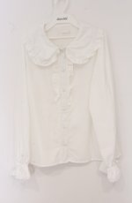 画像1: m petit by misako / AM マルエリフリルブラウス LL シロ O-26-04-27-1059-LO-BL-IG-OS (1)