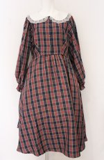 画像1: m petit by misako / ハローキティチェックフレアワンピース 3L ネイビー×アカ O-26-04-27-1063-LO-OP-IG-OS (1)