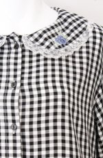 画像2: FLC / 星名桜子/ギンガムチェックワンピース 4L クロ×シロ O-26-04-27-1064-LO-OP-IG-OS (2)