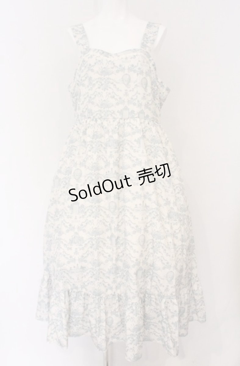 画像1: m petit by misako / MSKトワルドジュイジャンパースカート 4L アイボリー×サックス O-26-04-27-1065-LO-SK-IG-OS (1)