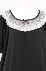 画像2: m petit by misako / AOKエリツキギャザーワンピース 4L クロ O-26-04-27-1066-LO-OP-IG-OS (2)