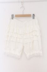 画像1: m petit by misako / 3部丈 フリルドロワーズ JJL~LL シロ O-26-04-27-1080-LO-PA-IG-OS (1)