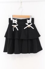 画像1: Rojita / 裏毛ティアードレースアップスカート F クロ O-26-04-27-1010-LO-SK-OW-OS (1)