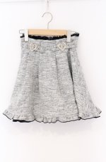 画像1: Rojita / タイドバックルツイードフレアスカート  シロ×クロ O-26-04-27-1011-LO-SK-IG-OS (1)