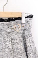 画像2: Rojita / タイドバックルツイードフレアスカート  シロ×クロ O-26-04-27-1011-LO-SK-IG-OS (2)