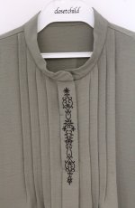 画像2: axes femme / 袖刺繍Aラインシャツワンピース M グリーン O-26-04-27-1013-AX-OP-IG-OS (2)