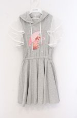 画像1: LIZ LISA / プードル柄パーカーワンピース  グレー O-26-04-27-1023-LO-OP-IG-OS (1)