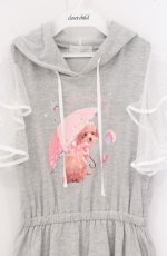 画像2: LIZ LISA / プードル柄パーカーワンピース  グレー O-26-04-27-1023-LO-OP-IG-OS (2)