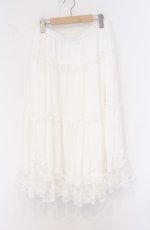 画像1: m petit by misako / サテンキリカエペチスカート 4L シロ O-26-04-27-1003-LO-SK-IG-OS (1)