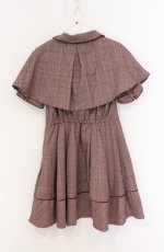 画像3: LIZ LISA / ケープ付きグレンチェックワンピース  ピンクブラウン O-26-04-27-1027-LO-OP-IG-OS (3)