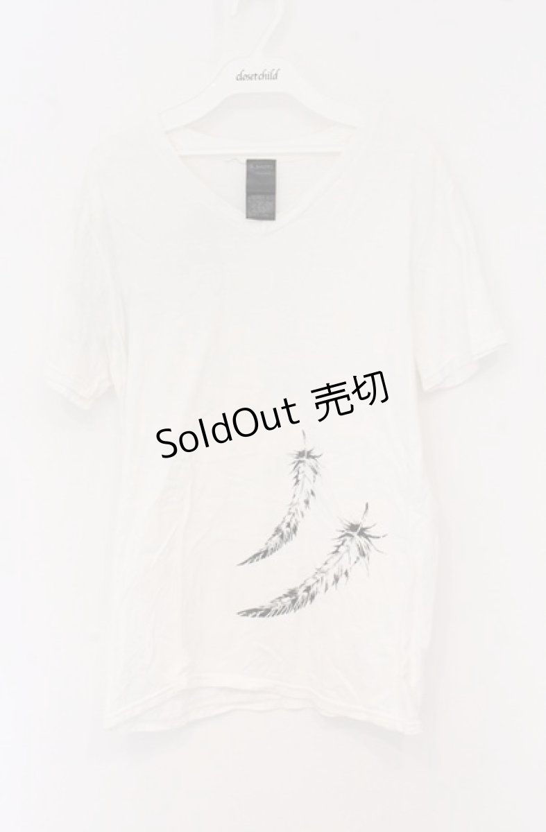 画像1: h.NAOTO / 片翼プリントTシャツ  ホワイト O-26-04-27-1032-HN-TS-IG-OS (1)
