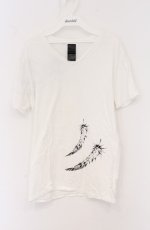 画像1: h.NAOTO / 片翼プリントTシャツ  ホワイト O-26-04-27-1032-HN-TS-IG-OS (1)
